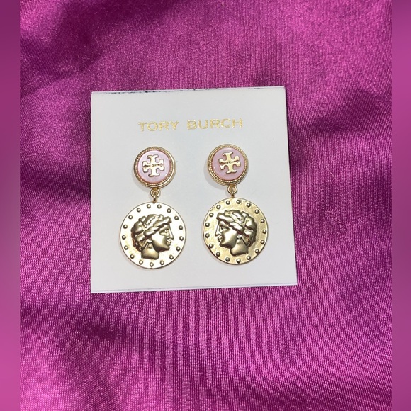 NWT Tory Burch Roman coin earring with dustbag. - Picture 4 of 5